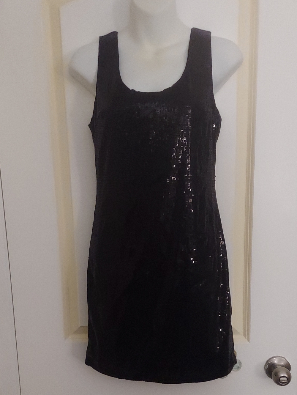 Black Sequin Tank Mini Dress - Women's Party Dress